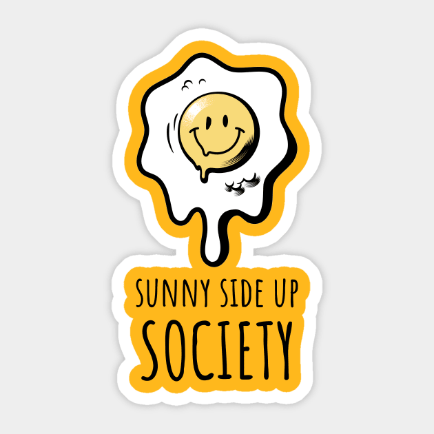 Sunny Side Up Society Runny Smiling Egg Sticker by InkyArt